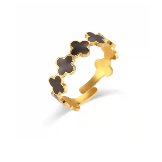 Mini Black Clover Ring ( Adjustable)