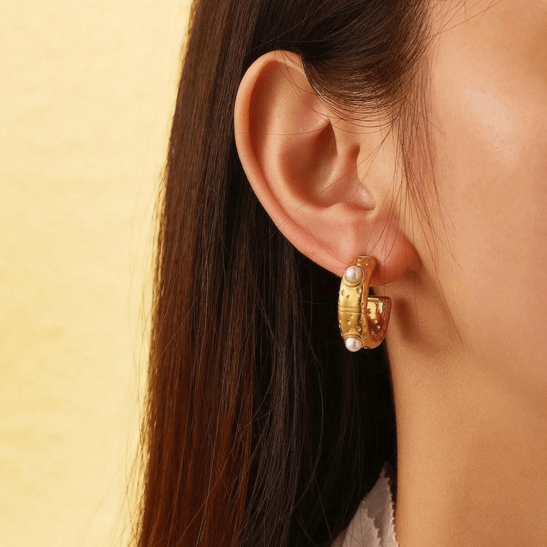 Blush circle Earing