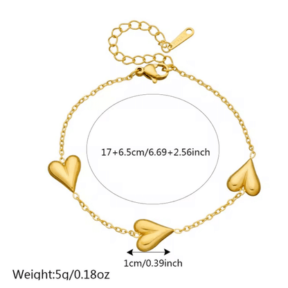Trio Heart Bracelets