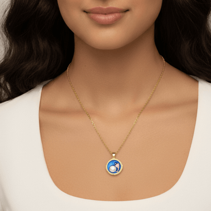 Pearl Night Pendant (Hand Painted)