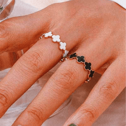 Mini White Clover Ring (Adjustable)