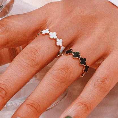 Mini Black Clover Ring ( Adjustable)