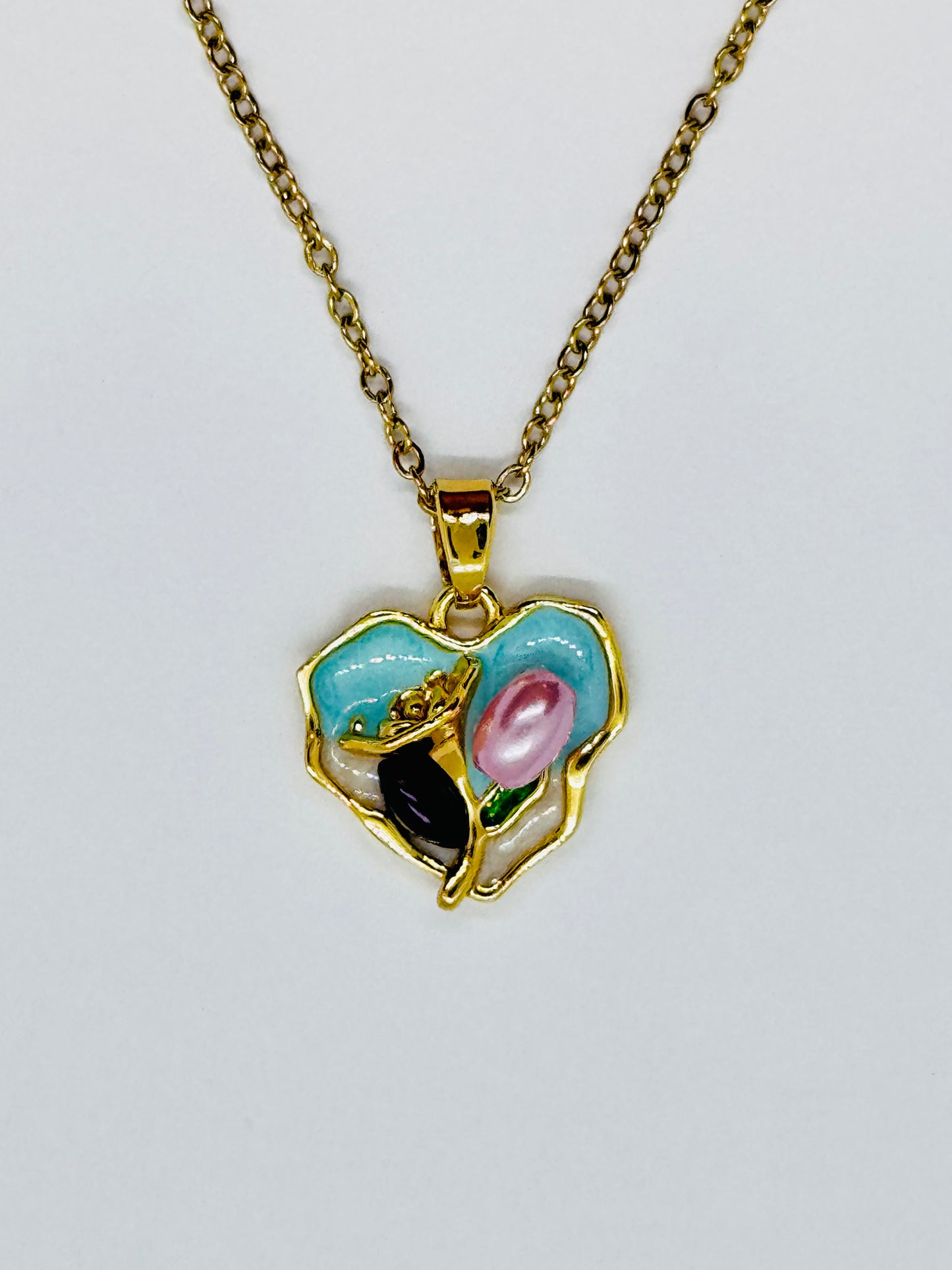 Dynasty Heart Pendant (Hand Painted)