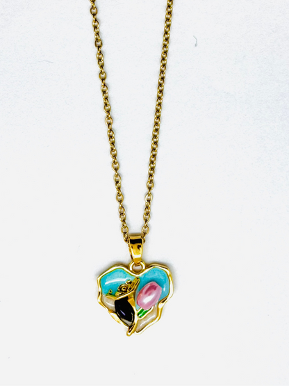 Dynasty Heart Pendant (Hand Painted)