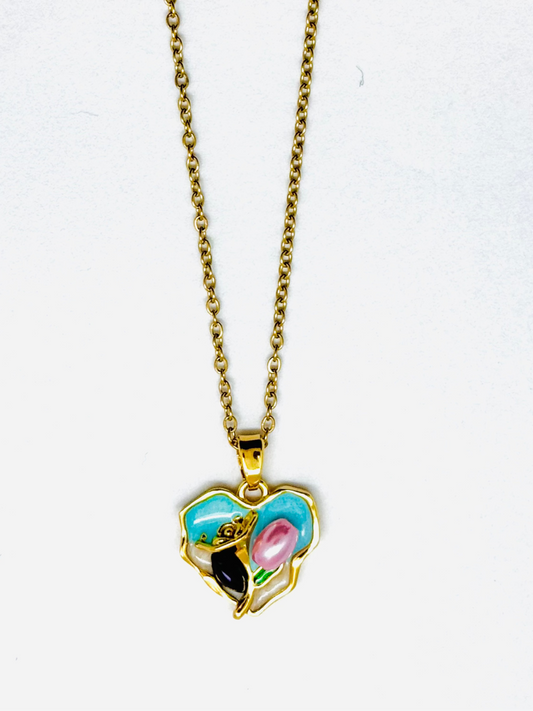 Dynasty Heart Pendant (Hand Painted)