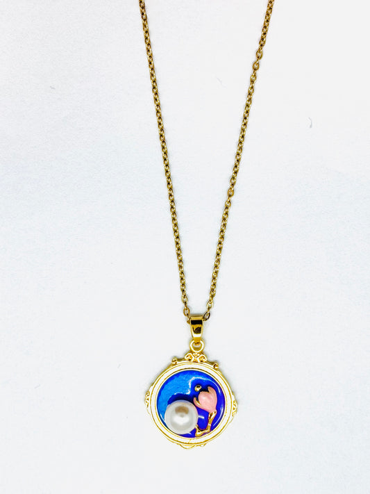 Pearl Night Pendant (Hand Painted)