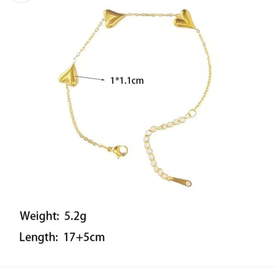 Trio Heart Bracelets