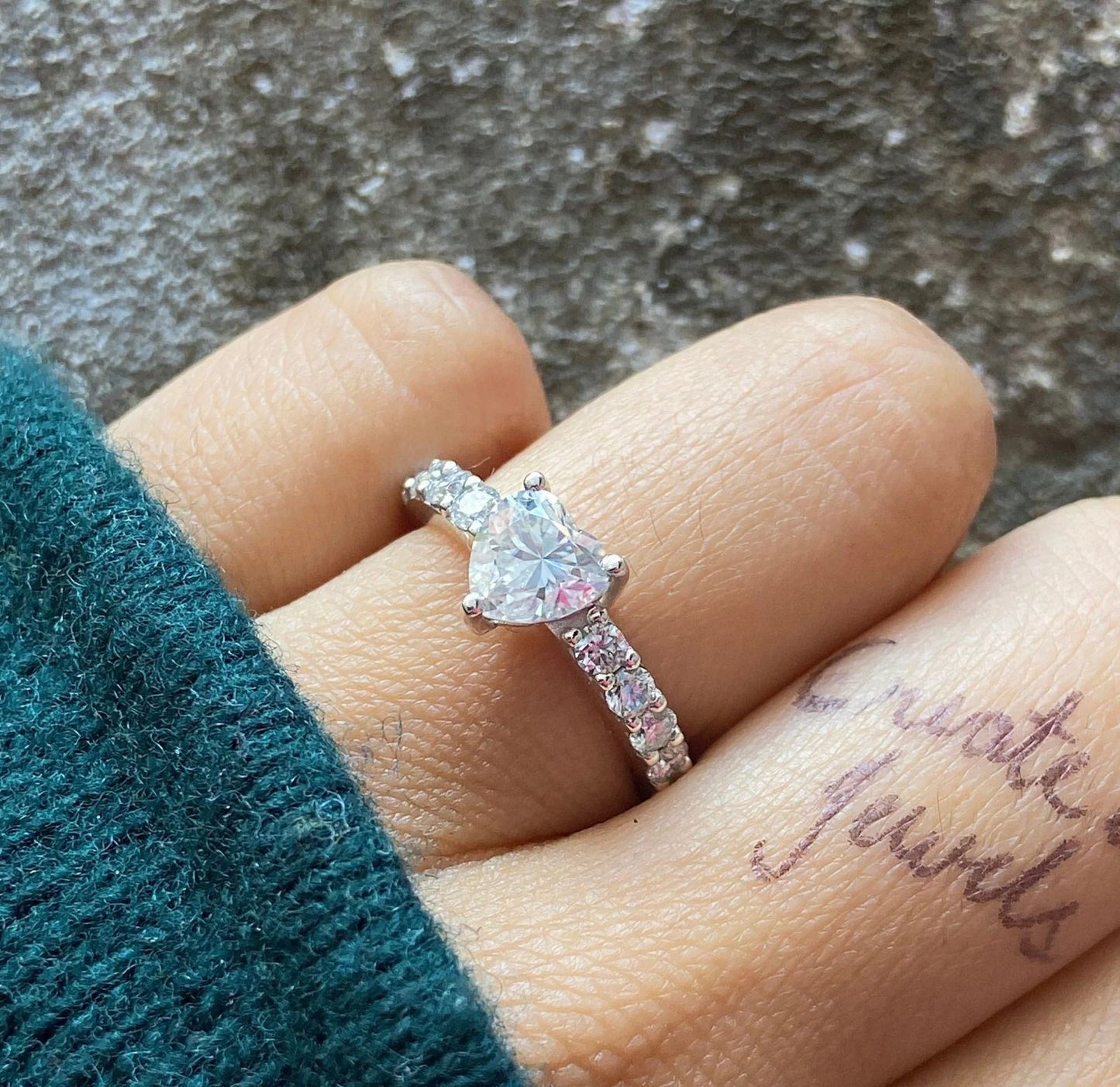 Silver Heart Ring (Adjustable)